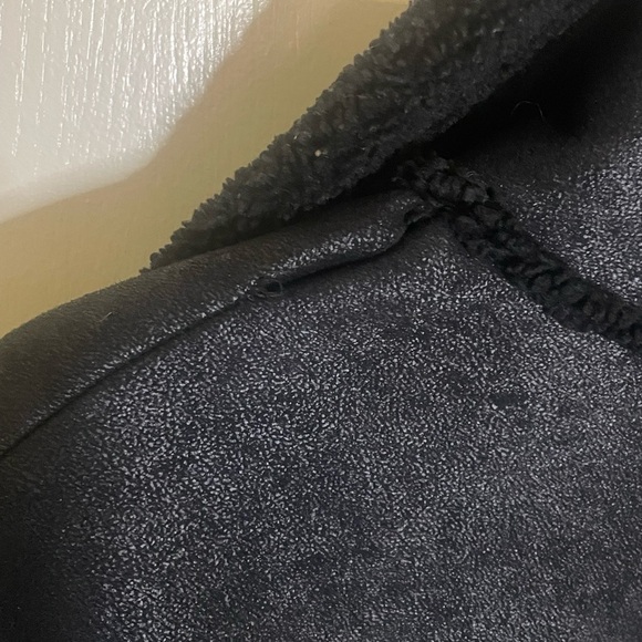 American Eagle Faux Suede Shearling Lined Distressed Moto Jacket,  Bl,  Sz XL - Picture 13 of 16